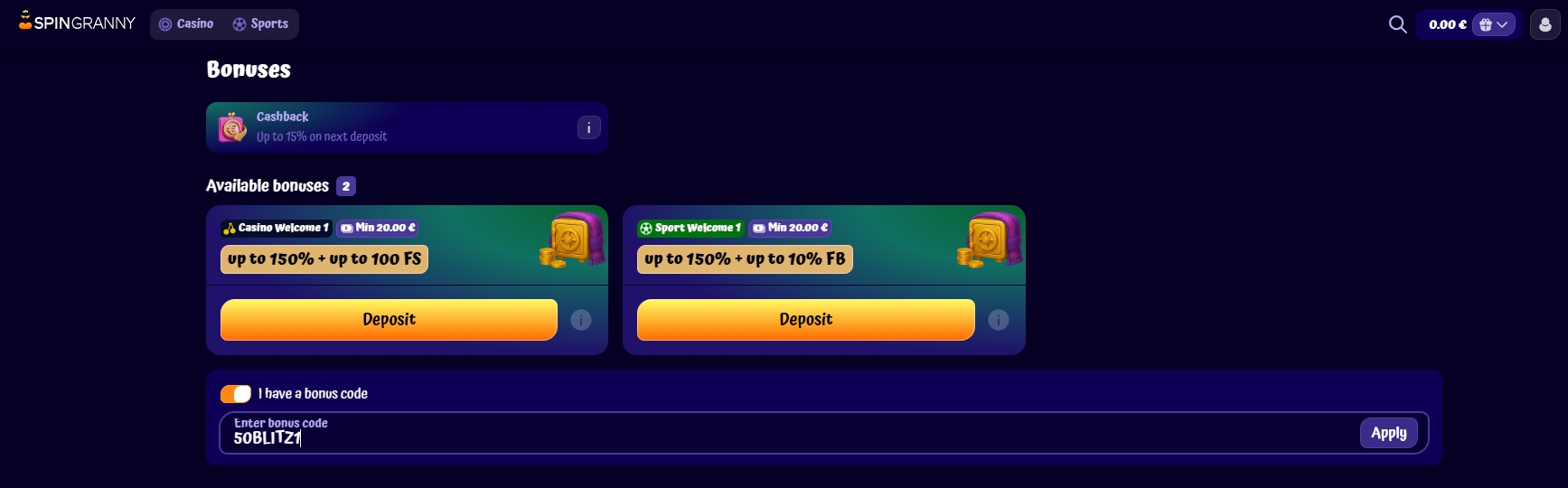 Spingranny - 50 Free Spins